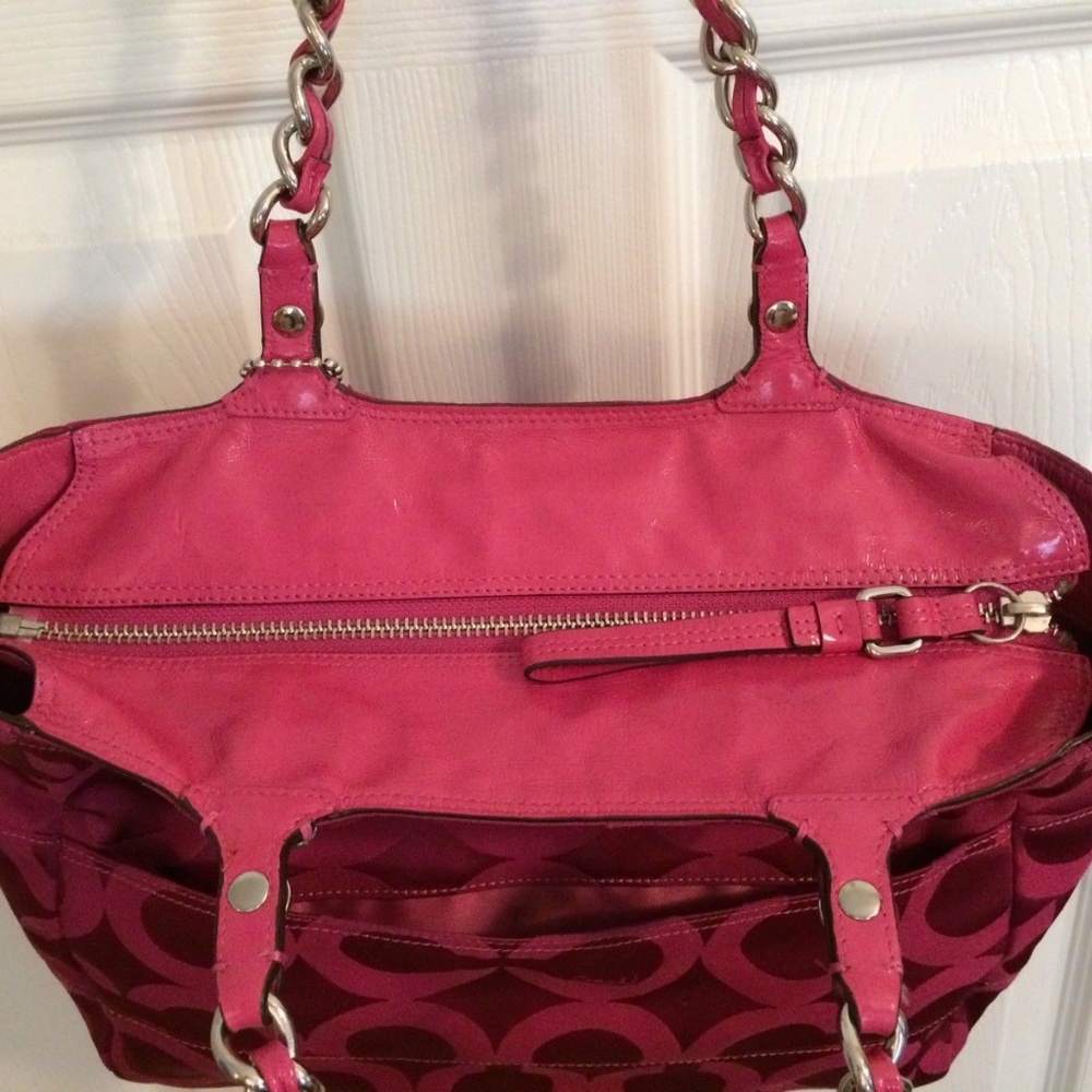 COACH 14133 Raspberry Tote Purse Handbag - Picture 5 of 8